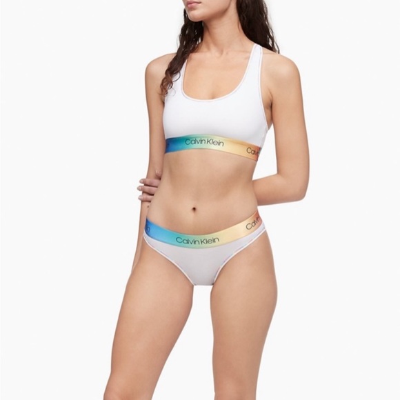 🌈NWT🌈Calvin Klein Modern Cotton Pride Bralette & Bikini Brief Set - Picture 5 of 16